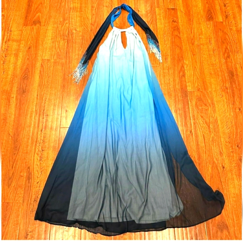 NWT Boston Proper chiffon ombré halter maxi dress XL